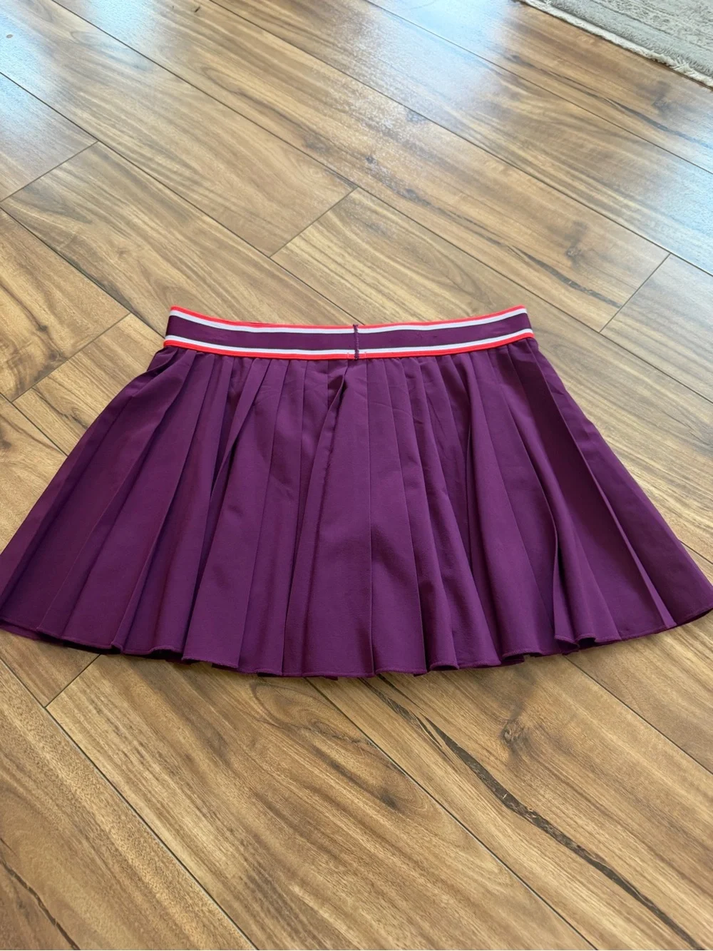 Nike Plum Pleated Skater Skirt with Striped Waistband